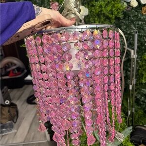 Pink Crystal Chandelier Light